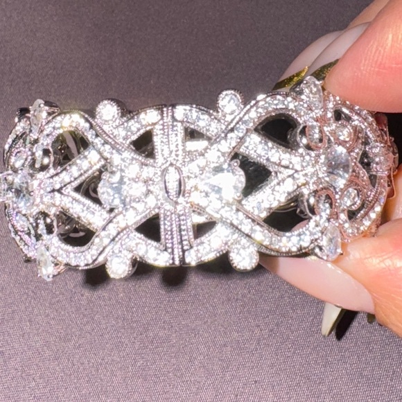 Nadri statement cuff bracelet embellished with crystals. - Picture 3 of 5